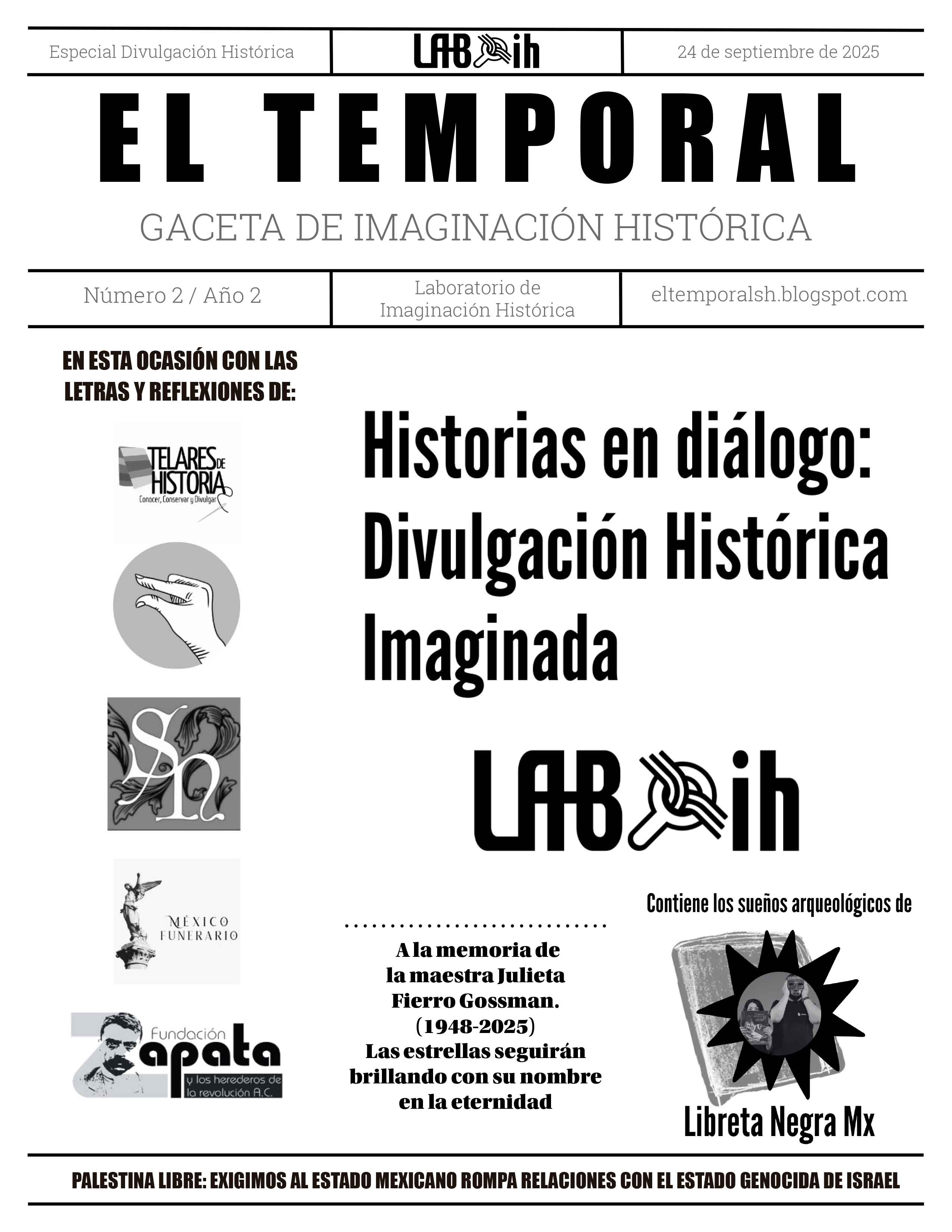 El Temporal: Gaceta de Imaginación Histórica. Tres años de divulgación